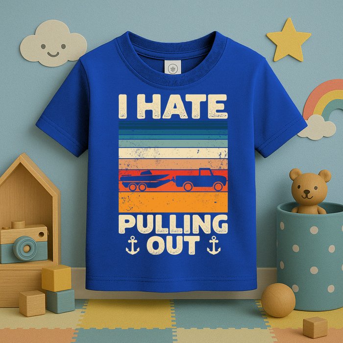 I Hate Pulling Out Retro Boating Boat Captain Gift Toddler T-Shirt