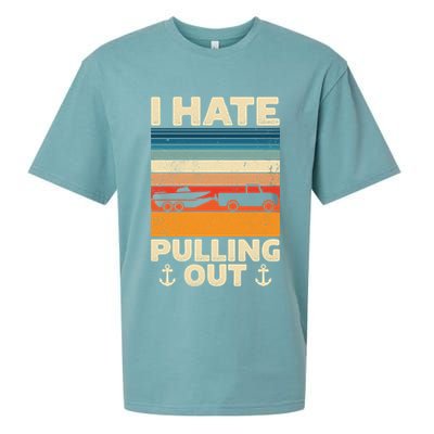 I Hate Pulling Out Retro Boating Boat Captain Gift Sueded Cloud Jersey T-Shirt