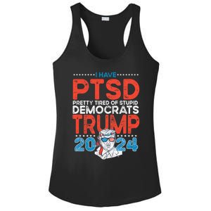 I Have Ptsd Pretty Tired Of Stupid Democrats Trump 2024 Ladies PosiCharge Competitor Racerback Tank