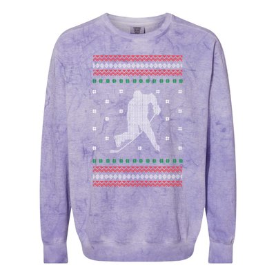 Ice Hockey Player Christmas Cool Sport Ugly Xgiftmas Pajama Gift Colorblast Crewneck Sweatshirt