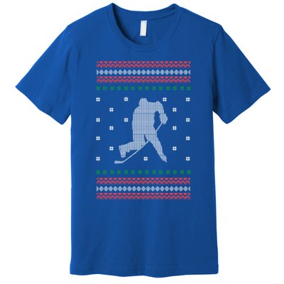 Ice Hockey Player Christmas Cool Sport Ugly Xgiftmas Pajama Gift Premium T-Shirt