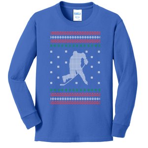 Ice Hockey Player Christmas Cool Sport Ugly Xgiftmas Pajama Gift Kids Long Sleeve Shirt