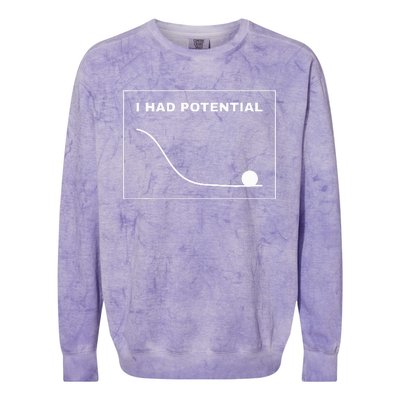 I Had Potential Funny Graph Line Colorblast Crewneck Sweatshirt