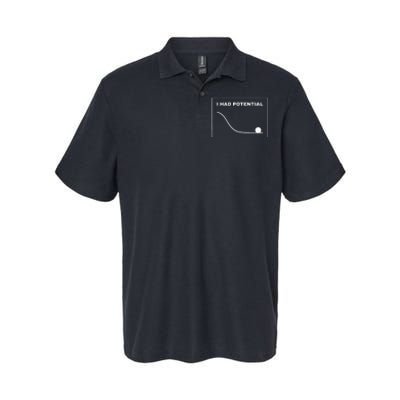 I Had Potential Funny Graph Line Softstyle Adult Sport Polo