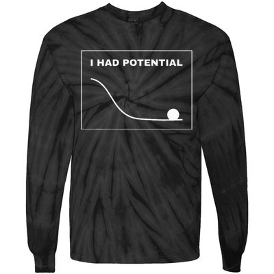 I Had Potential Funny Graph Line Tie-Dye Long Sleeve Shirt