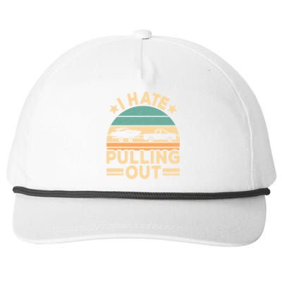 I Hate Pulling Out Boating Funny Retro Boat Captain Gift Snapback Five-Panel Rope Hat