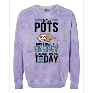 I Have Pots Warrior Pots Awareness Day Pots Fighter Gift Colorblast Crewneck Sweatshirt