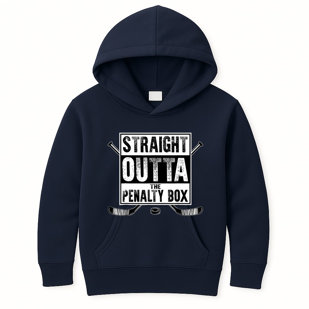Ice Hockey Player Gift Straight Outta The Penalty Box Kids Hoodie