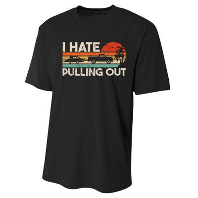 I Hate Pulling Out Vintage Boating Trailer Boat Captain Performance Sprint T-Shirt