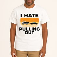 I Hate Pulling Out Boating Funny Retro Boat Captain Gift Tall T-Shirt