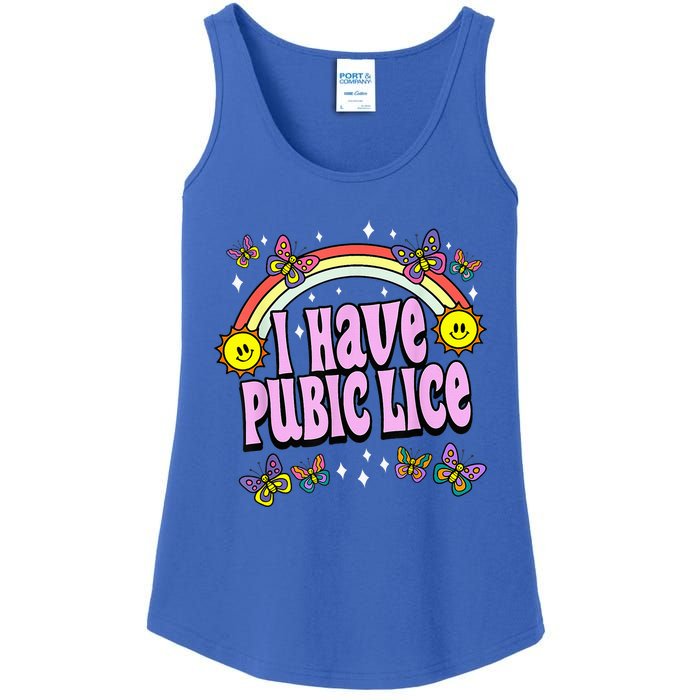 I Have Pubic Lice Funny Retro Offensive Inappropriate Meme Ladies Essential Tank