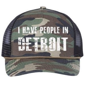 I Have People In Detroit City Michigan State Retro Rope Trucker Hat Cap