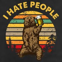 I Hate People Funny Beer Drinking Bear Wilderness Camping Adult Drive Performance Visor