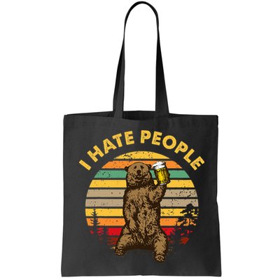 I Hate People Funny Beer Drinking Bear Wilderness Camping Bag