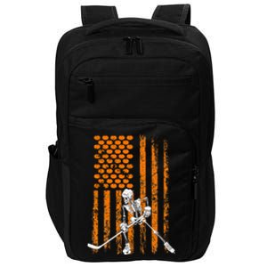 Ice Hockey Player Fan Gift Skeleton Halloween Impact Tech Backpack