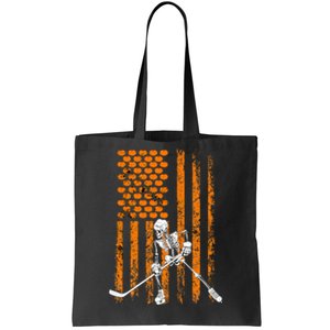 Ice Hockey Player Fan Gift Skeleton Halloween Tote Bag