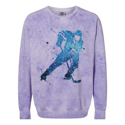 Ice Hockey Player Meaningful Gift Colorblast Crewneck Sweatshirt