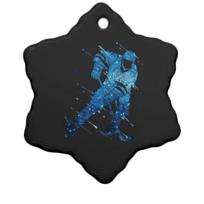 Ice Hockey Player Meaningful Gift Ceramic Star Ornament