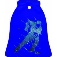 Ice Hockey Player Meaningful Gift Ceramic Bell Ornament