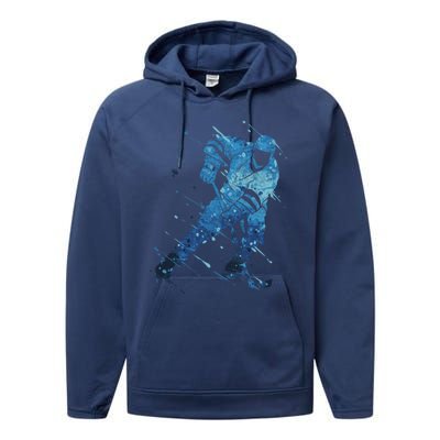 Ice Hockey Player Meaningful Gift Performance Fleece Hoodie