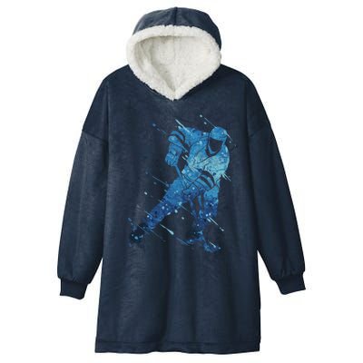 Ice Hockey Player Meaningful Gift Hooded Wearable Blanket