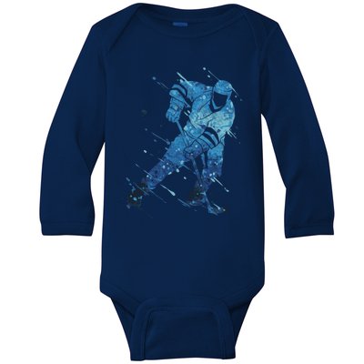 Ice Hockey Player Meaningful Gift Baby Long Sleeve Bodysuit