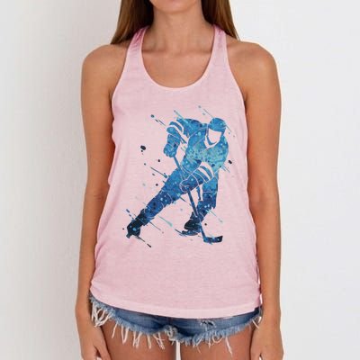 Ice Hockey Player Meaningful Gift Women's Knotted Racerback Tank