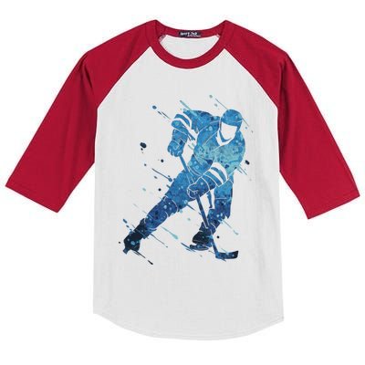 Ice Hockey Player Meaningful Gift Kids Colorblock Raglan Jersey