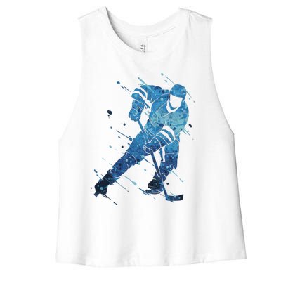 Ice Hockey Player Meaningful Gift Women's Racerback Cropped Tank