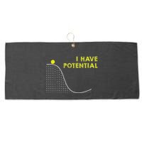 I Have Potential Science And Physics Gag Pun Large Microfiber Waffle Golf Towel