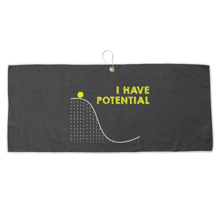 I Have Potential Science And Physics Gag Pun Large Microfiber Waffle Golf Towel