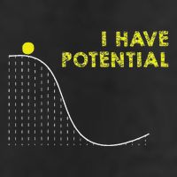 I Have Potential Science And Physics Gag Pun Large Microfiber Waffle Golf Towel