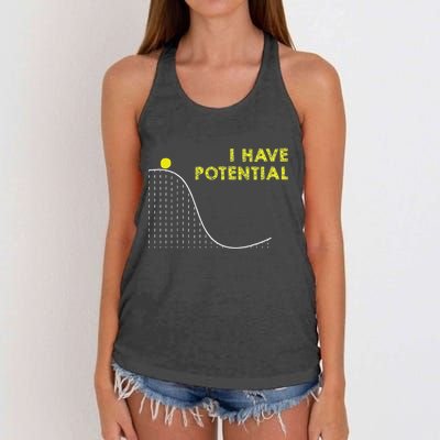 I Have Potential Science And Physics Gag Pun Women's Knotted Racerback Tank
