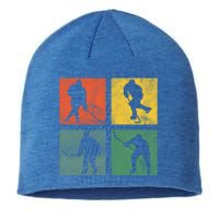 Ice Hockey Player Vintage Motif Winter Sports Team Gift Sustainable Beanie