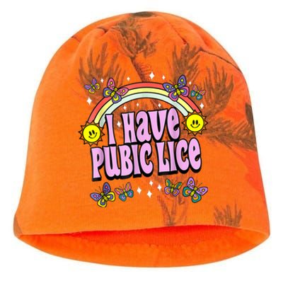 I Have Pubic Lice Funny Retro Offensive Inappropriate Meme Kati - Camo Knit Beanie