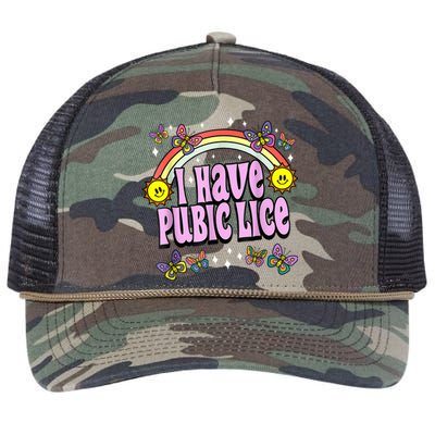 I Have Pubic Lice Funny Retro Offensive Inappropriate Meme Retro Rope Trucker Hat Cap