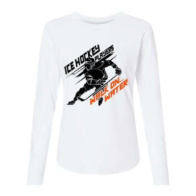 Ice Hockey Players Walk On Water Superpower Gift Womens Cotton Relaxed Long Sleeve T-Shirt