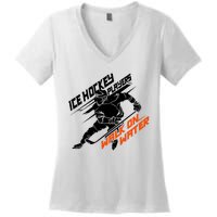 Ice Hockey Players Walk On Water Superpower Gift Women's V-Neck T-Shirt