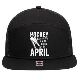 Ice Hockey Players Born In April Men Boys Birthday 7 Panel Mesh Trucker Snapback Hat