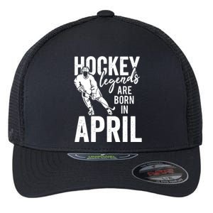 Ice Hockey Players Born In April Men Boys Birthday Flexfit Unipanel Trucker Cap