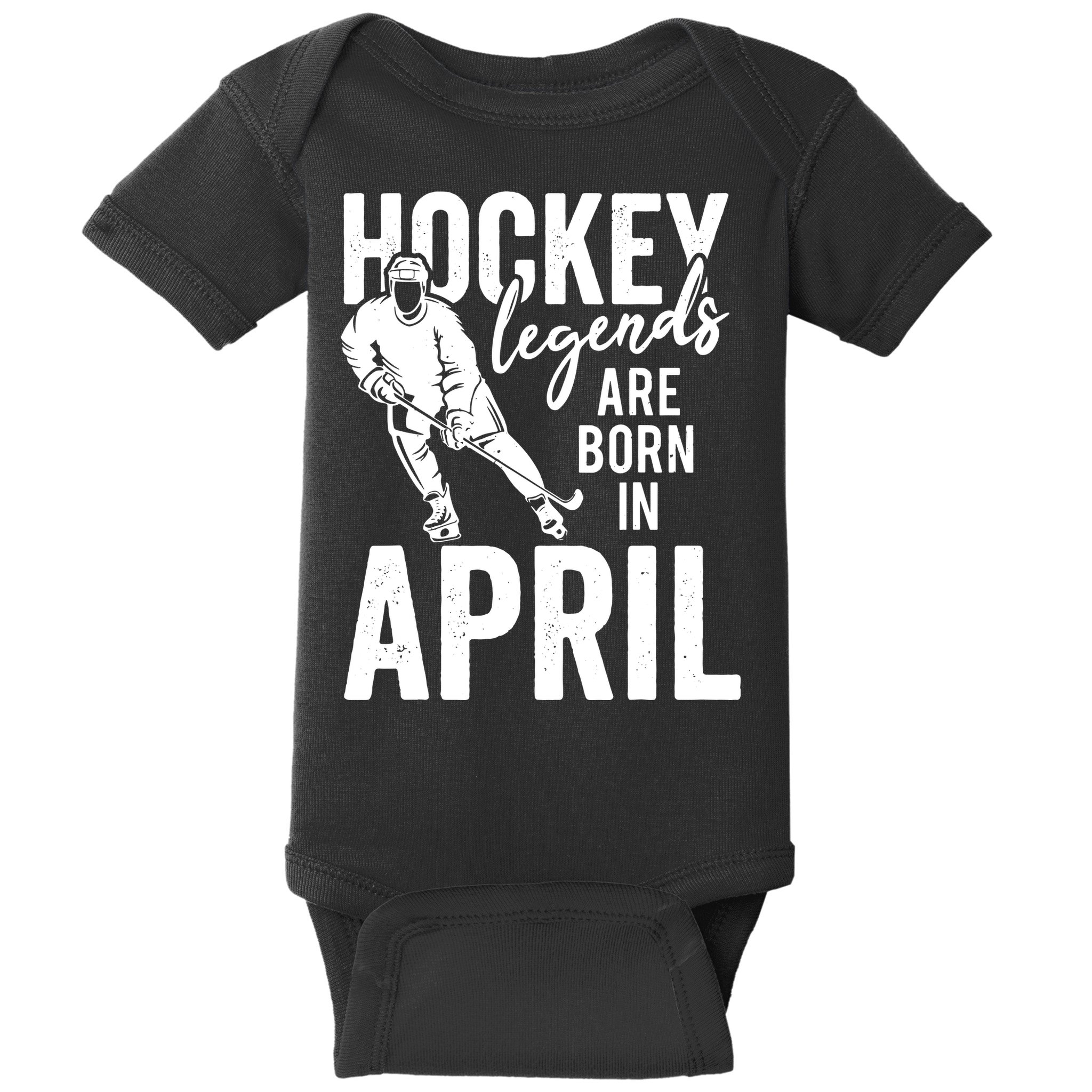 Ice Hockey Players Born In April Men Boys Birthday Baby Bodysuit