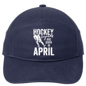 Ice Hockey Players Born In April Men Boys Birthday 7-Panel Snapback Hat