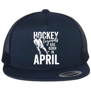 Ice Hockey Players Born In April Men Boys Birthday Flat Bill Trucker Hat