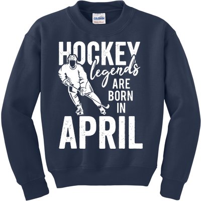 Ice Hockey Players Born In April Men Boys Birthday Kids Sweatshirt