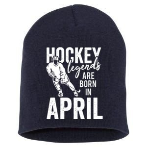 Ice Hockey Players Born In April Men Boys Birthday Short Acrylic Beanie