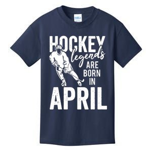 Ice Hockey Players Born In April Men Boys Birthday Kids T-Shirt