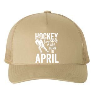 Ice Hockey Players Born In April Men Boys Birthday Yupoong Adult 5-Panel Trucker Hat