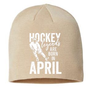 Ice Hockey Players Born In April Men Boys Birthday Sustainable Beanie