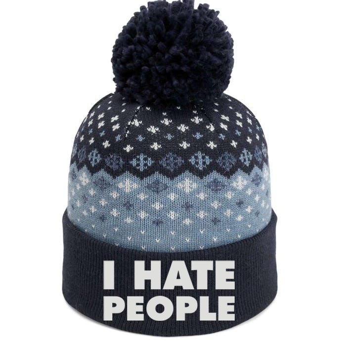 I Hate People The Baniff Cuffed Pom Beanie