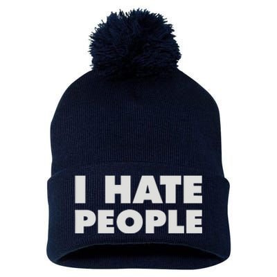 I Hate People Pom Pom 12in Knit Beanie